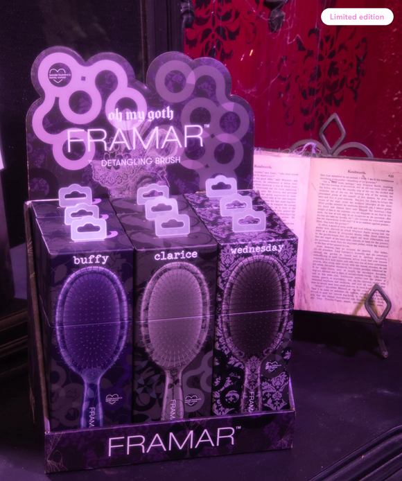 Framar Detangle Brush Display - Oh my Goth (9 pc) Limited Edition