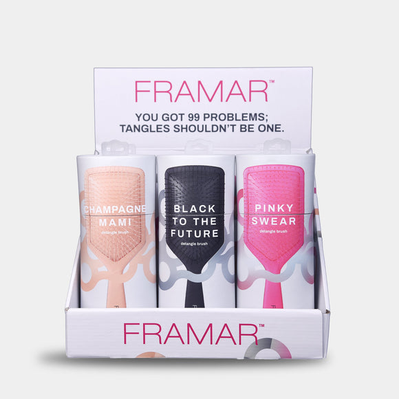 Framar Paddle Brush - 9 Piece Display